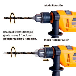 TALADRO PERCUTOR 1/2" 550 WATTS CON KIT DE ACCESORIOS