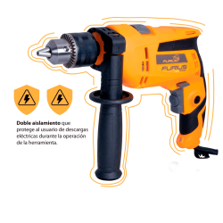 TALADRO PERCUTOR 1/2" 550 WATTS CON KIT DE ACCESORIOS