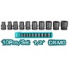 LLAVE COPA IMPACTO CORTA CTE 1/2" JGO 10 MM A 24 MM 10PZ