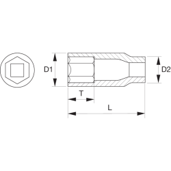 LLAVE COPA DE IMPACTO LARGA CTE 1/2