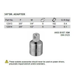 ADAPTADOR CTE 3/8 HEMBRA A 1/4 MACHO REF. 12913