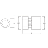 LLAVE COPA CORTA 146 CTE 1/2  X  3/8