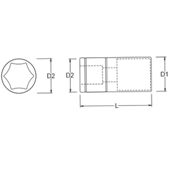 LLAVE COPA CORTA 153 CTE 1/2  X  13/16