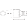 LLAVE COPA CORTA CTE 3/4  X 41 MM