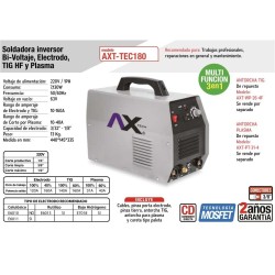 EQUIPO 092 SOLDAR PLASMA CORTE 1/2" MULTIPROCESO 180AMP TIG/ELECTRODO/PLASMA 220 V