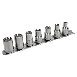 JGO DE SOLO COPAS TORX HEMBRA MANDO DE  3/8 DE E8 A E18