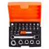 JGO PUNTAS COPAS Y LLAVE RATCHET DE 1/4