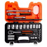 JUEGO DE COPAS CROMADAS CTE 1/2"HEXAGONAL DE 3/8" A 1. 1/4" CON 24 PZA"