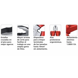 ALICATE ELECTRICISTA AISLADO 8" A 1000V  REF. 44300018