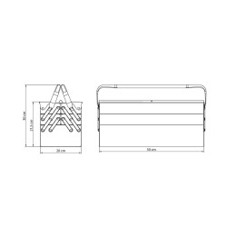 CAJA PARA HERRAMIENTA METALICA PLEGABLE 52X20X30CM