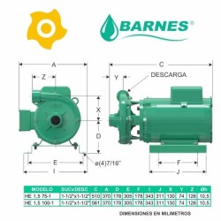 BOMBA ALTA PRESION 220 3 HP 1.1/2" X 1.1/2" MOD. HE 1.5 75