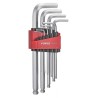 FORCE 5093LBS JUEGO 9 LLAVE ALLEN LARGOS C/BOLA 1/16 /3/8
