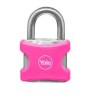 CANDADO 001 EN ALUMINIO CON PROTECTOR FUCSIA 25MM