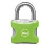 CANDADO 003 EN ALUMINIO CON PROTECTOR VERDE 25MM