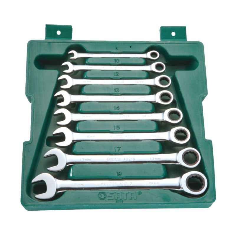 LLAVE COMBINADA JGO RATCHET ESTUCHE 8MM A 19MM 8PZS