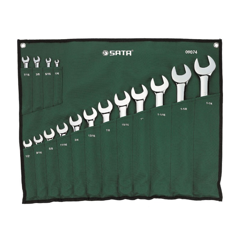 LLAVE COMBINADA JGO 16 PZS 1/4" A 1.1/4" PULGADAS