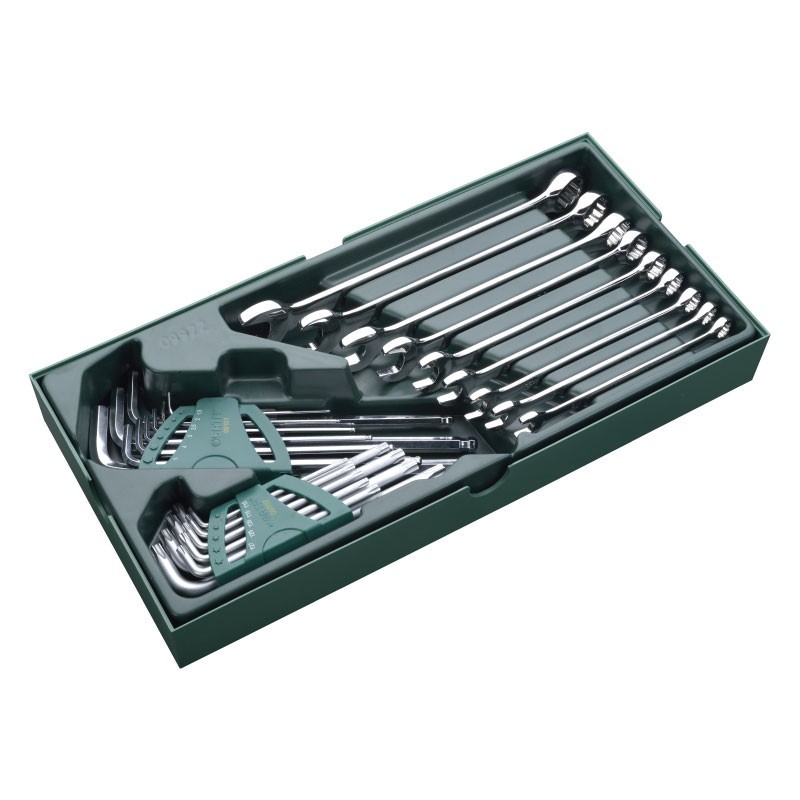 LLAVE COMBINADA JGO 27PZS 1/4 A 3/4 + LLAVES BRISTOL + TORX