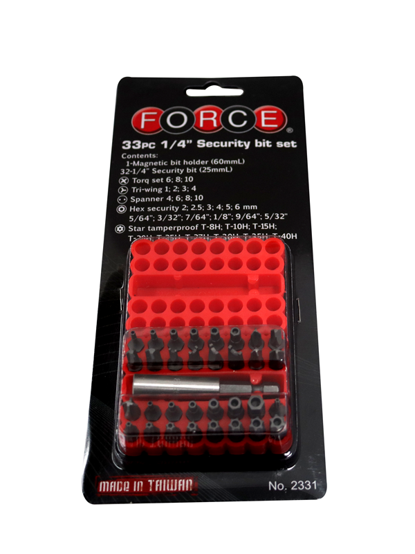FORCE 2331 JUEGO 33 BITS HEX. 1/4 TORX/ALLEN ESPIGA 1/4 PA