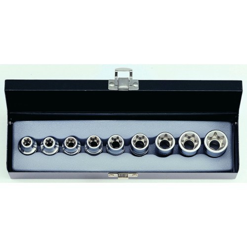 FORCE 4093 JUEGO 9 CUBOS CORTOS TORX ESPIGA 1/2 E10 / E.24