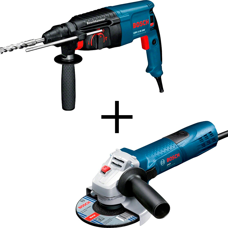 COMBO ROTOMARTILLO GBH 2-26 + MINIPULIDORA GWS 7-115