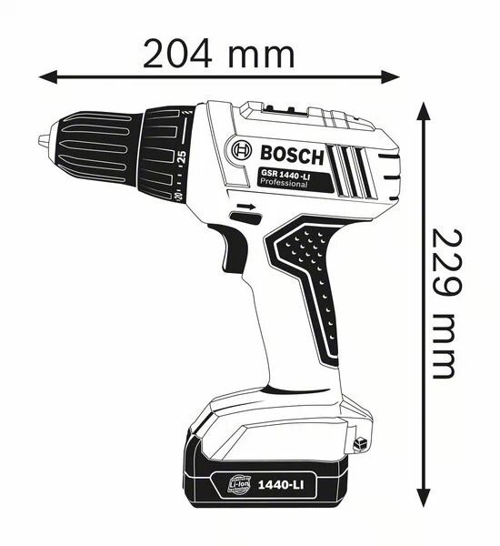 TALADRO RECARGABLE TORQUE REGULABLE GSR 1440-LI