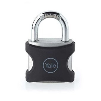 CANDADO 002 EN ALUMINIO CON PROTECTOR NEGRO 25MM