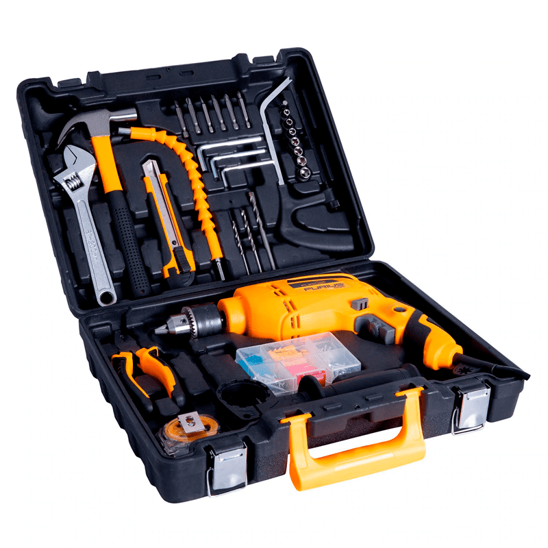 TALADRO PERCUTOR 1/2" 550 WATTS CON KIT DE ACCESORIOS