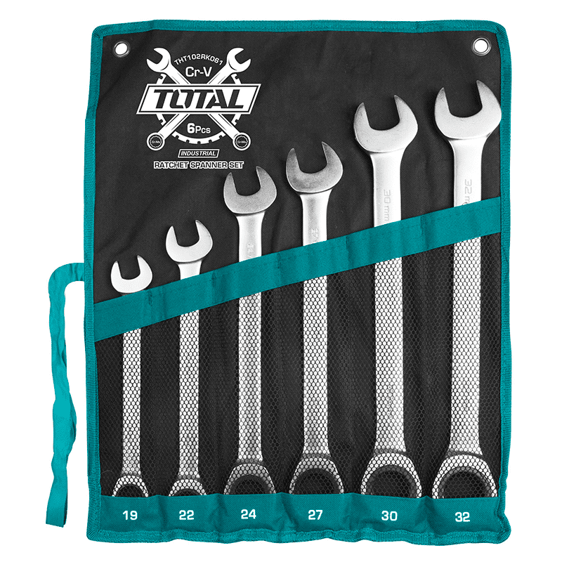 LLAVE COMBINADA RATCHET JGO 19-32MM INDUSTRIAL 6PZ