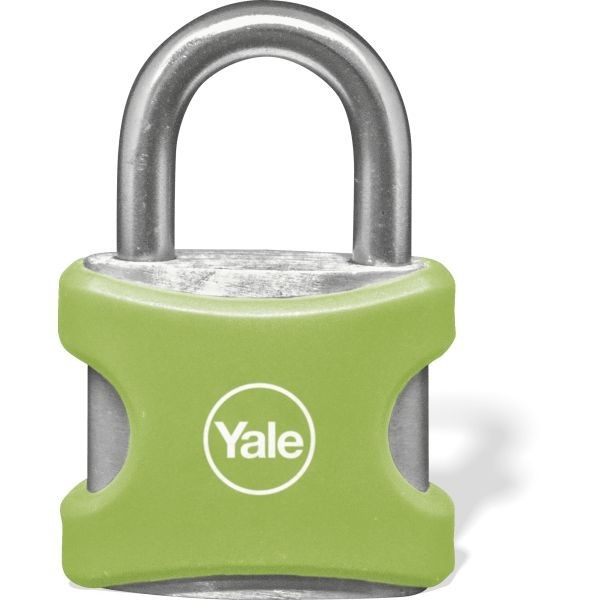 CANDADO 003 EN ALUMINIO CON PROTECTOR VERDE 32MM