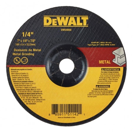 Disco de Pulir Metal DeWalt 7" x 1/4" x 7/8"