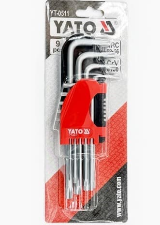 Juego de Llaves Torx Largas de 9 Piezas (T10-T50) YATO
