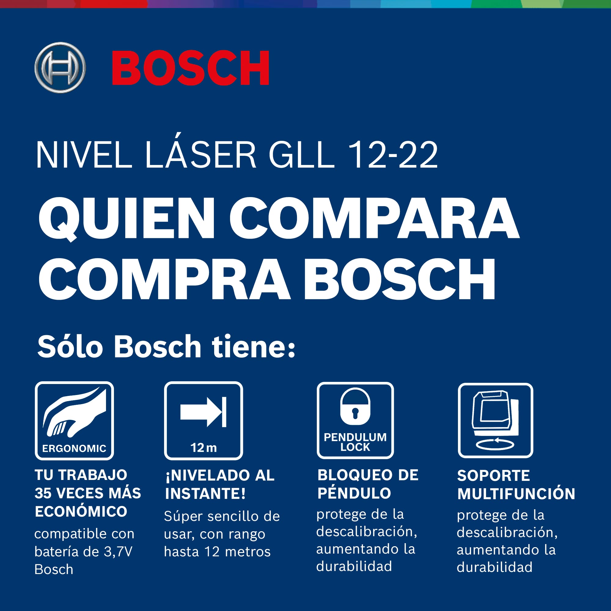 Nivel láser Bosch GLL 12-22 Ferreteria Rhino