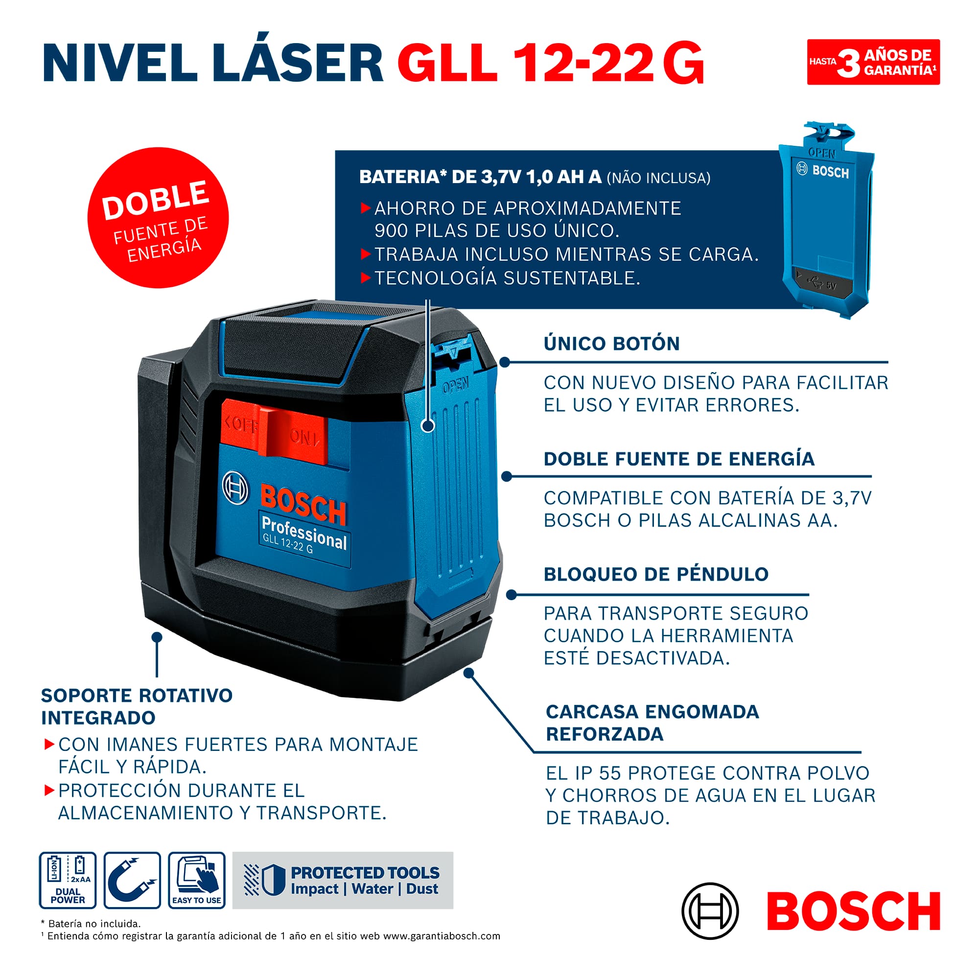 Nivel láser Bosch GLL 12-22 G Ferreteria Rhino