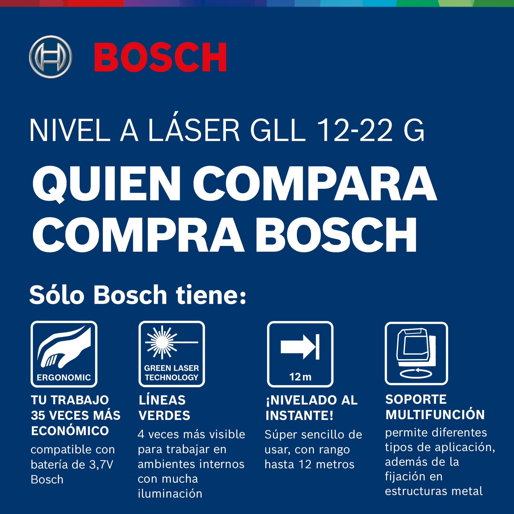 Nivel láser Bosch GLL 12-22 G Ferreteria Rhino