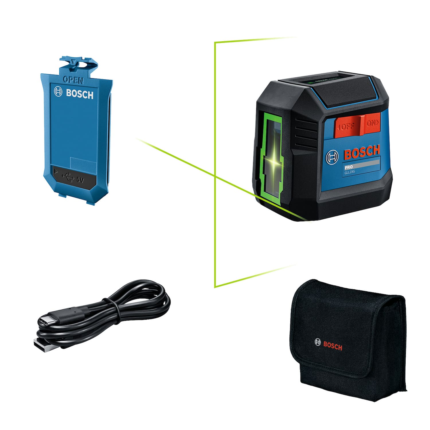 Nivel láser Bosch GLL 2XG LI 20m Ferreteria Rhino