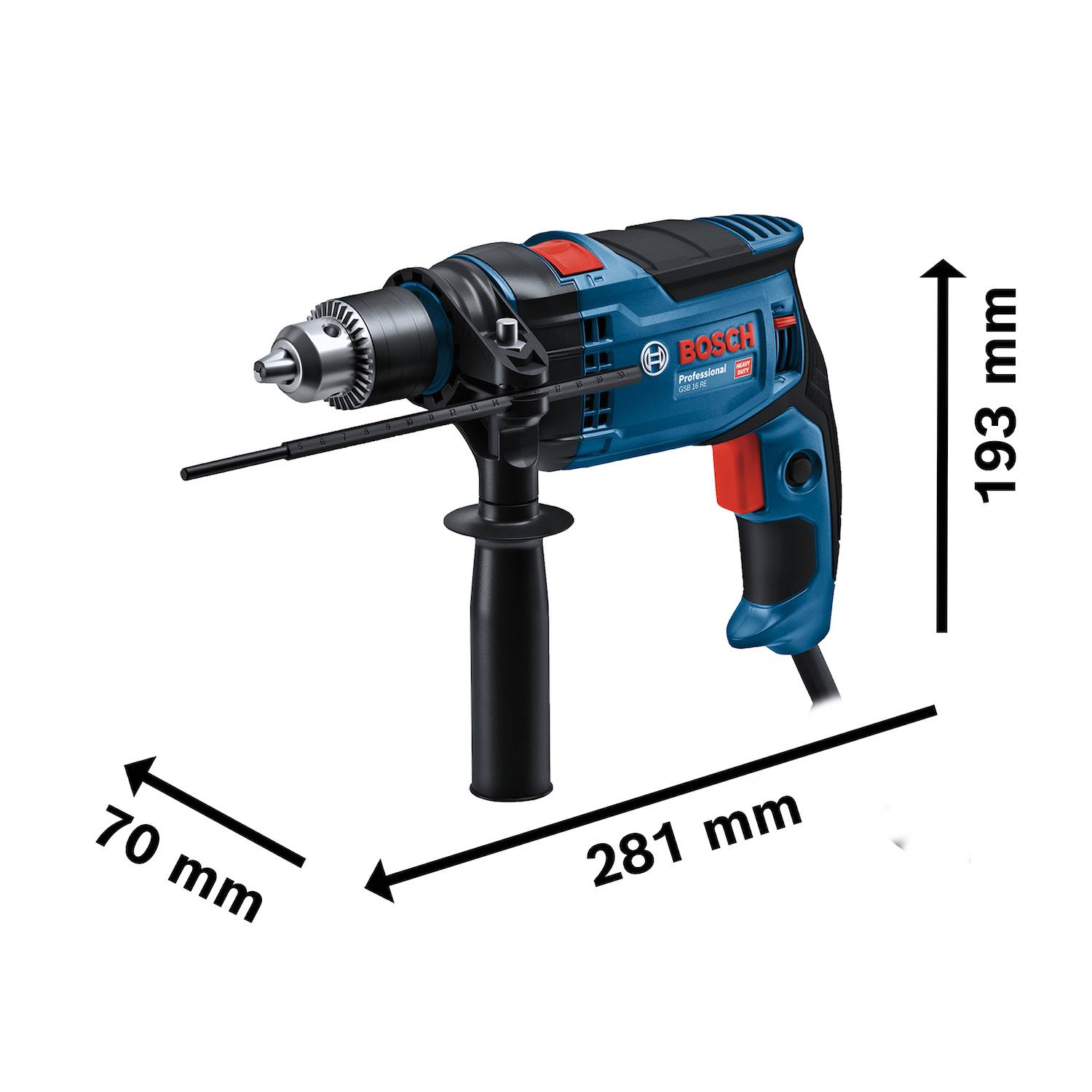 Taladro percutor Bosch GSB 16 RE ferreteria rhino