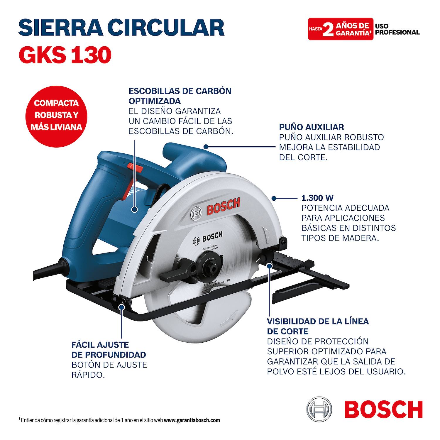 Sierra circular Bosch GKS 130 ferreteria rhino