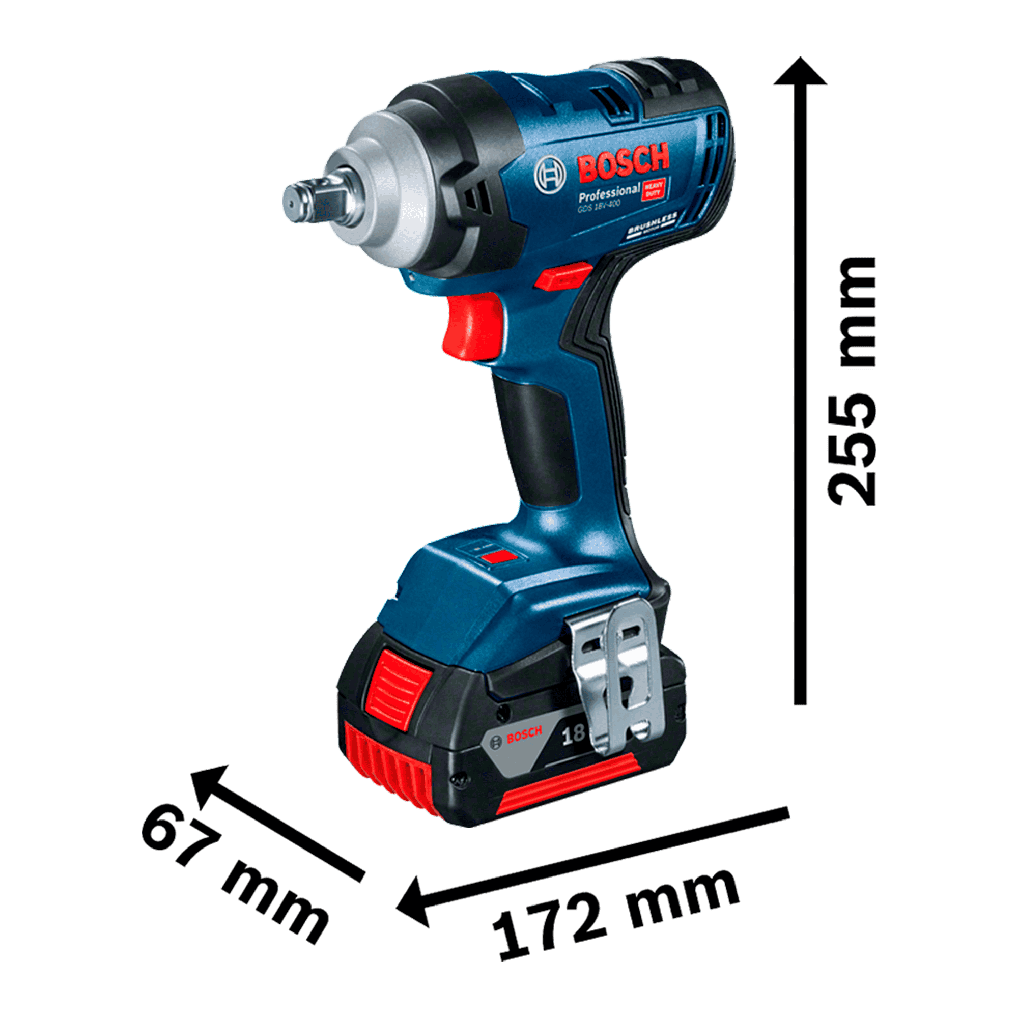 Llave de impacto Bosch 18V 400 ferreteria rhino