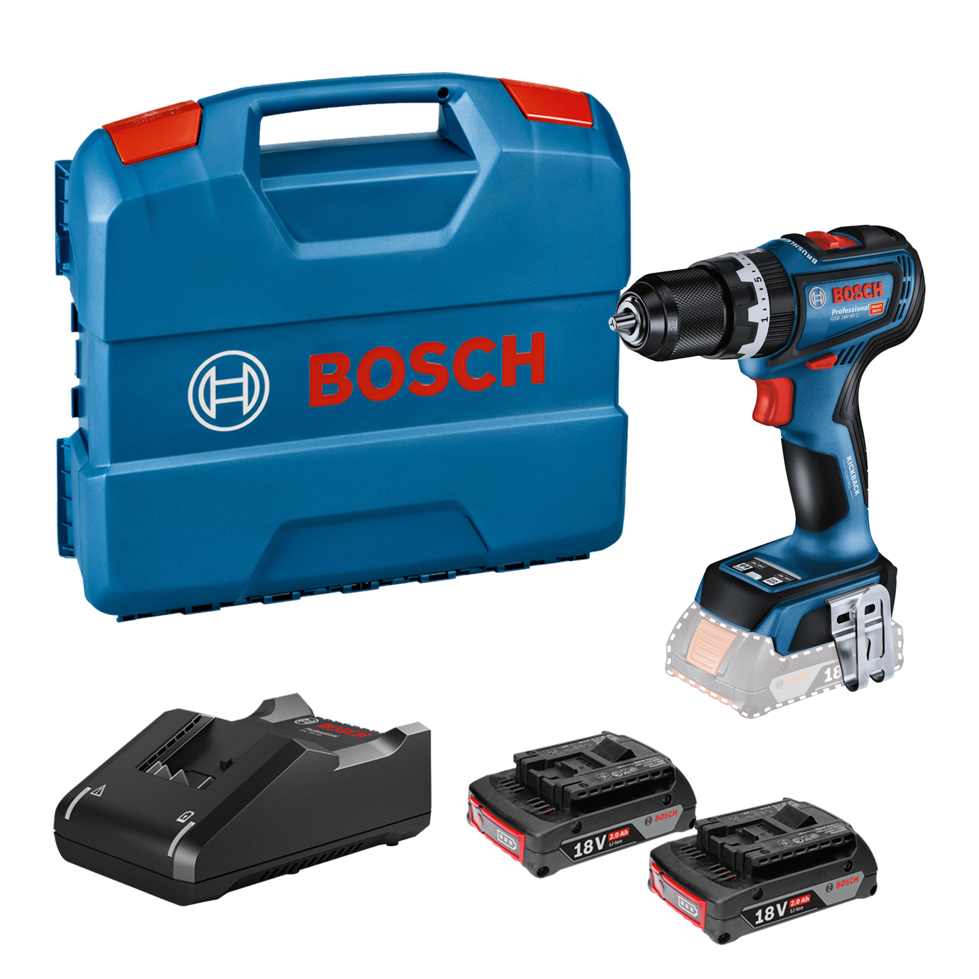 taladro percutor atornillador bosch 18V- 90C FERRETERIA RHINO