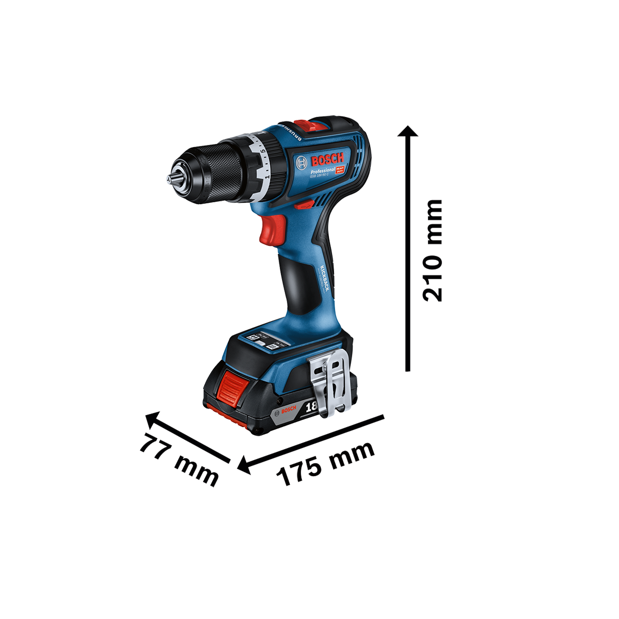 taladro percutor atornillador bosch 18V- 90C FERRETERIA RHINO