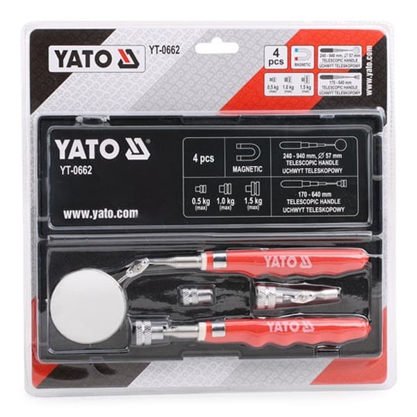 JUEGO DE INSPECCION ESPEJO + IMAN TELESCOPICO YATO