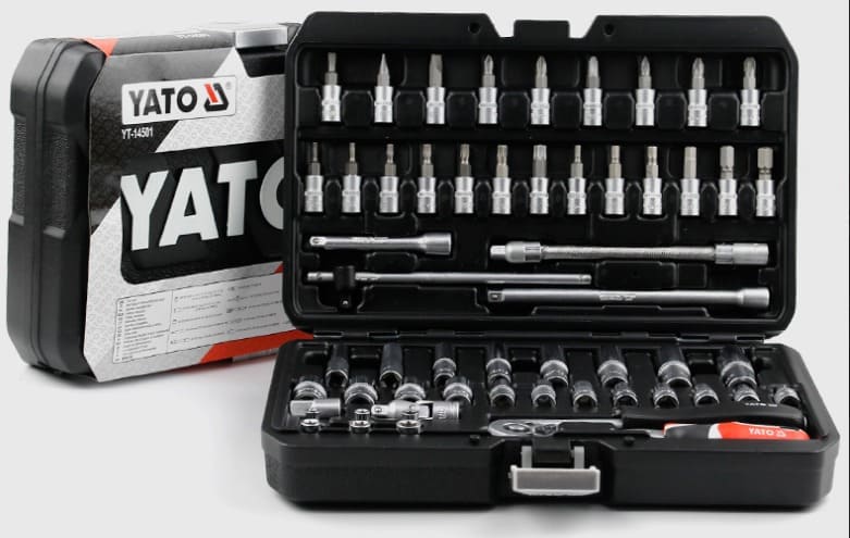 Juego de Copas 1/4 Pulgada 56 Piezas Milimetrico YATO