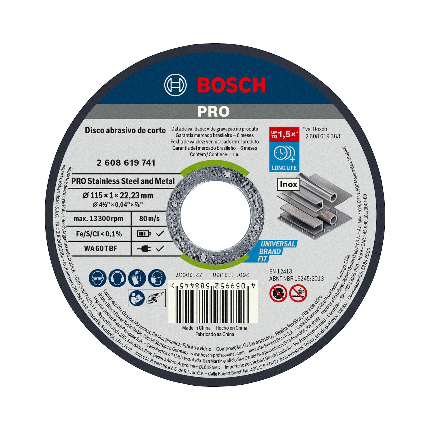 Disco de corte Bosch PRO Stainless Steel ferreteria rhino