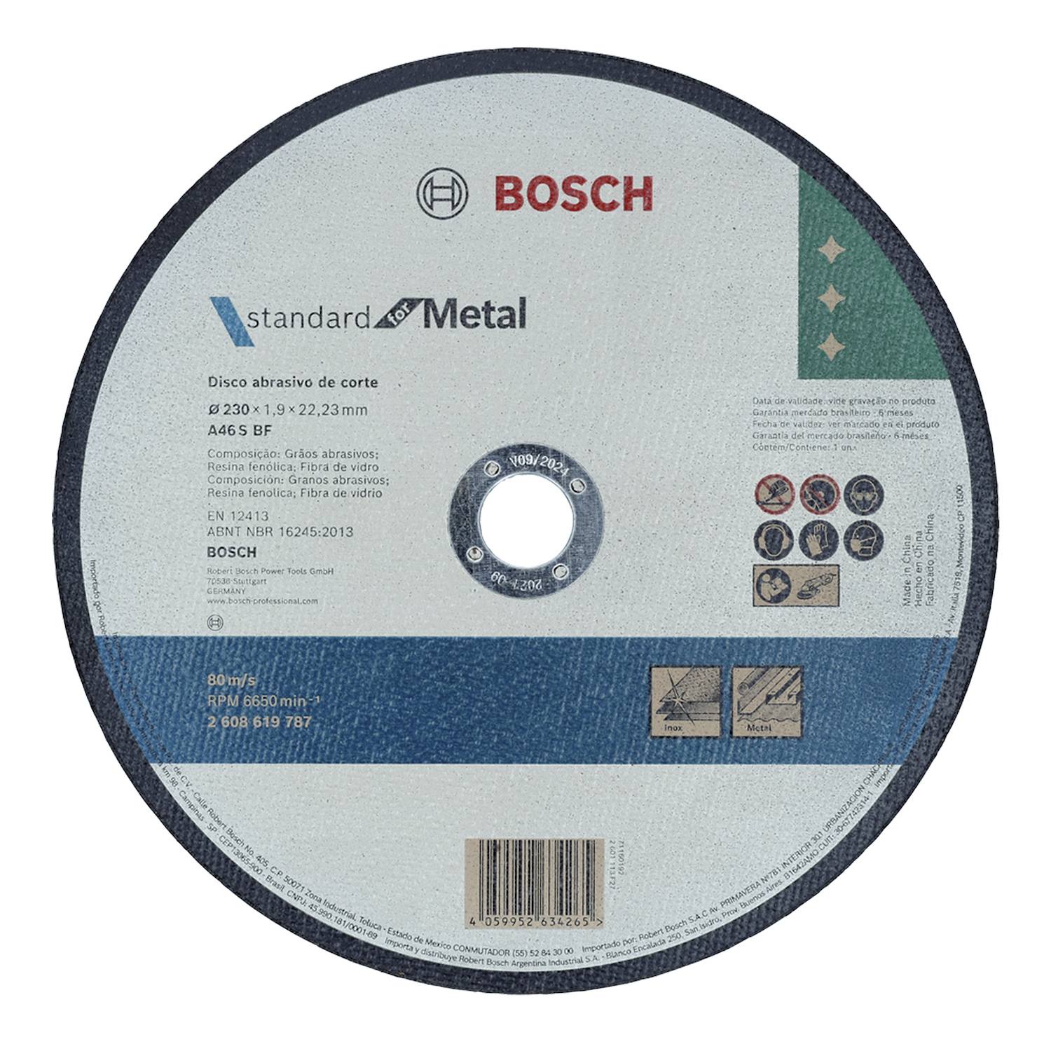 Disco de corte Bosch Standard for Metal ferreteria rhino