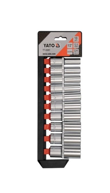 Juego de Copas Largas de 1/2" (10-24mm) x 10 Piezas YATO