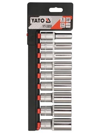 Juego de Copas Largas de 3/8" (8-19mm) x 9 Piezas YATO