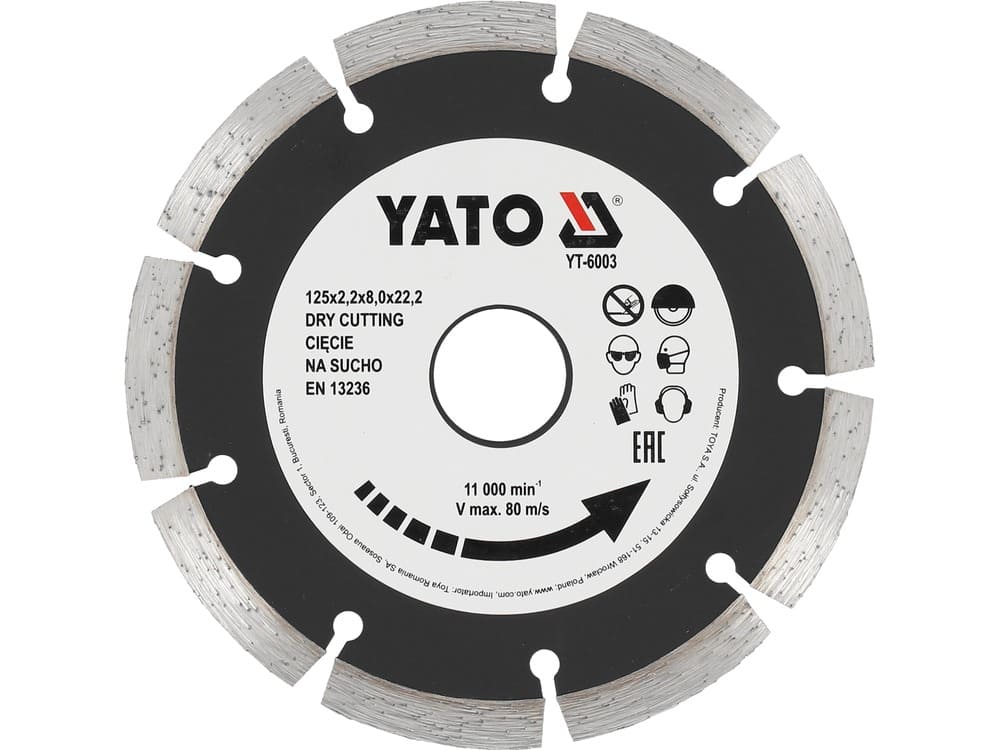 Disco diamantado para concreto de 5 pulgadas YATO