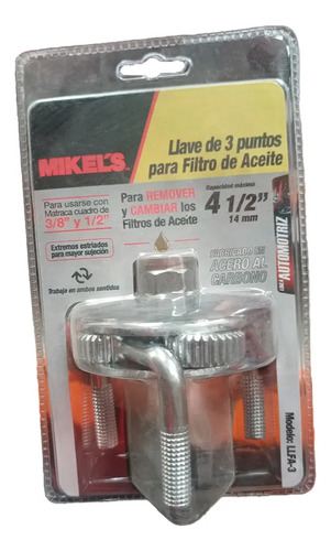 Llave Filtros Aceite 3 Patas 3/8 y 1/2 Mikels LLFA-3 Profesional - Image 3