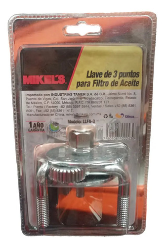 Llave Filtros Aceite 3 Patas 3/8 y 1/2 Mikels LLFA-3 Profesional - Image 2