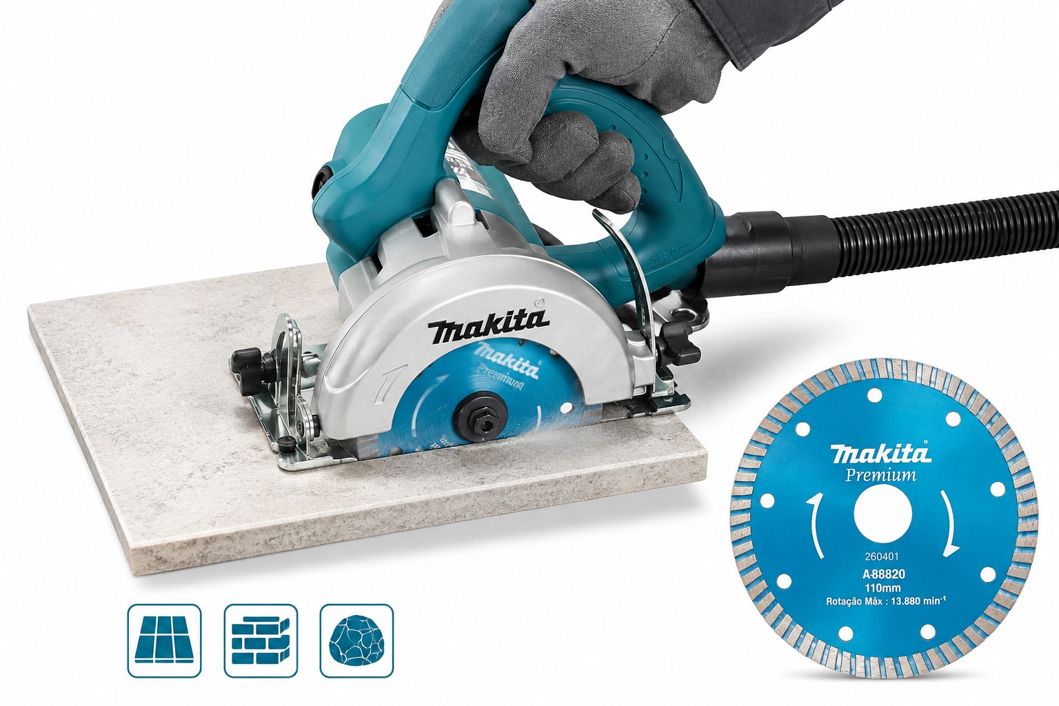 CORTADORA DE MARMOL Y AZULEJOS DE 4.3/8" REF. 4100NH MAKITA